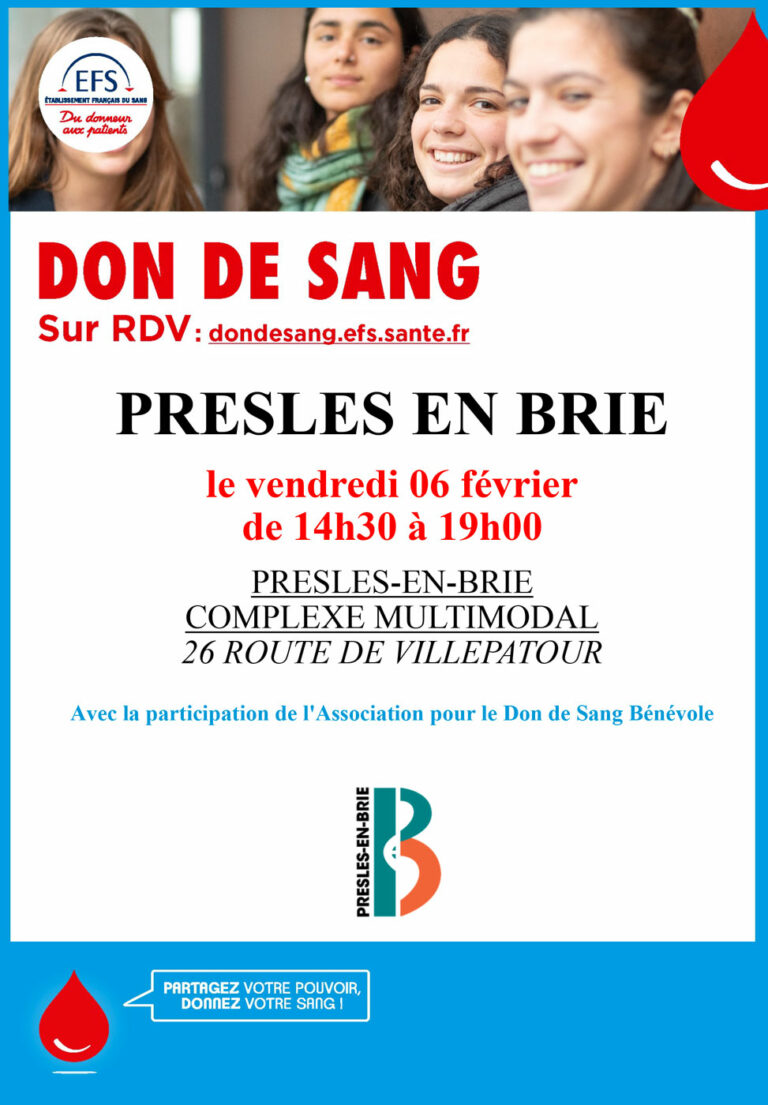 DON DE SANG à Presles-en-Brie