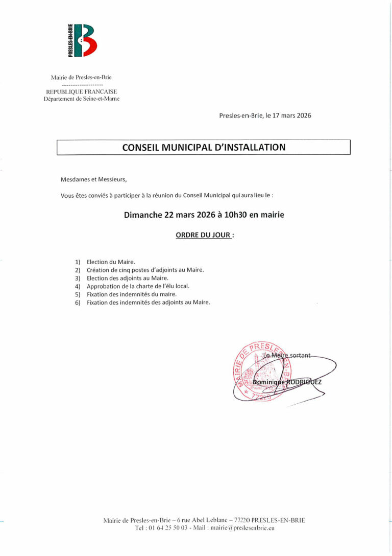 Conseil municipal d’installation