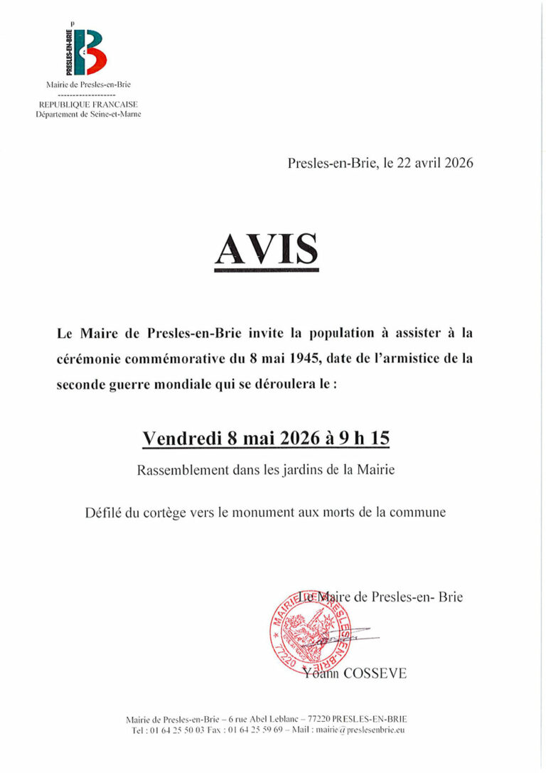 Cérémonie commémorative du 8 mai 1945