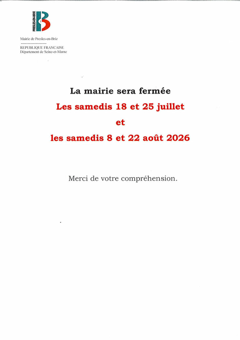 Fermeture mairie