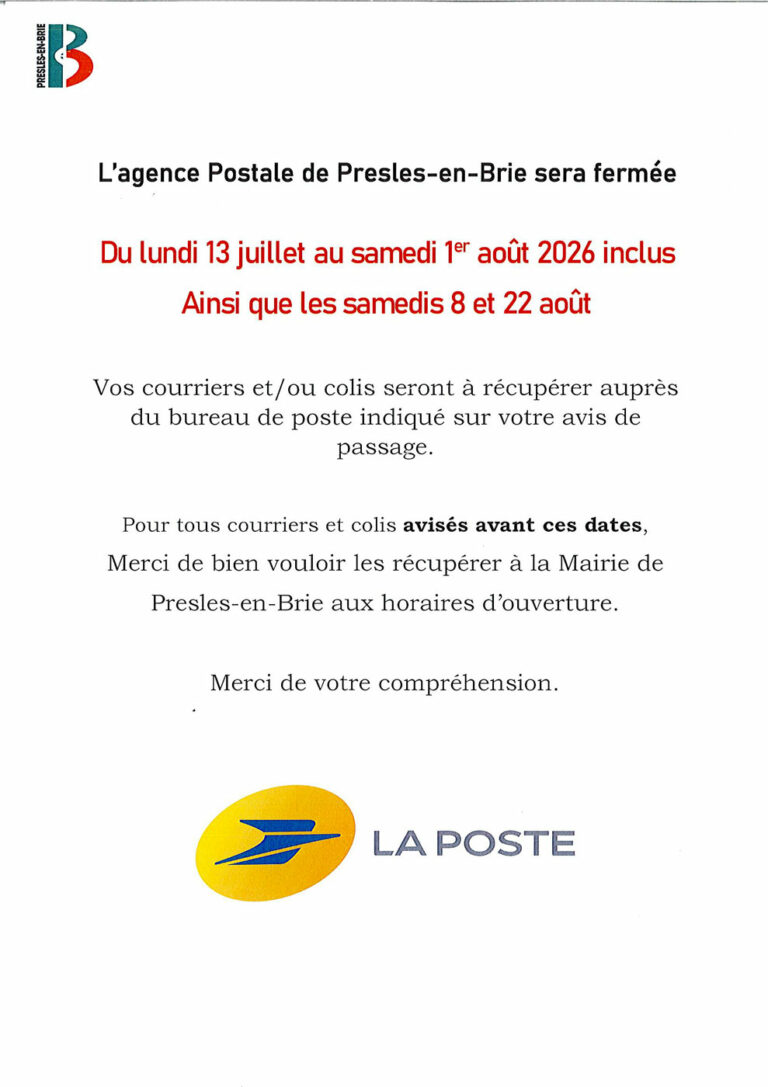 Fermeture de l’agence postale